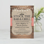 Stapel de Bar & grill Rustic Couple's Shower Kaart (Staand voorkant)