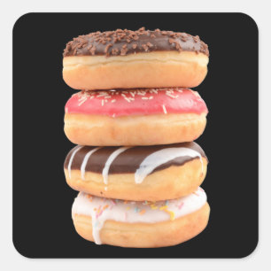 Stapel Donuts Vierkante Sticker