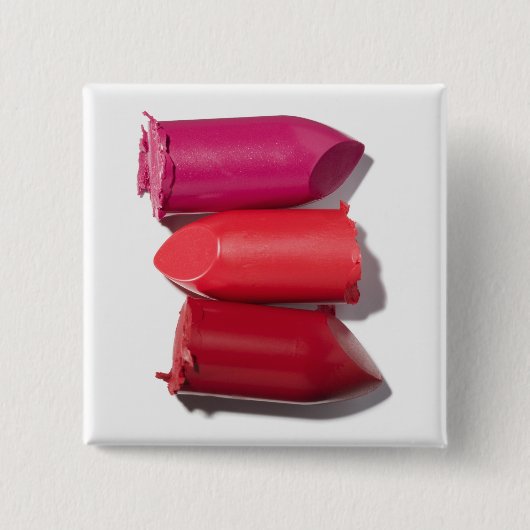 Stapel gebroken lipstick vierkante button 5,1 cm (Voorkant)