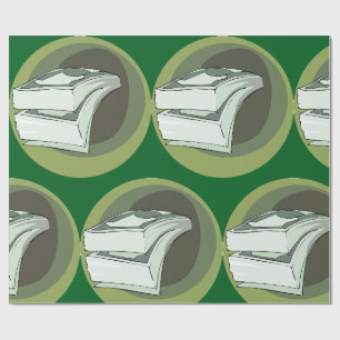 Stapel geld contant groene ruggen cadeaupapier