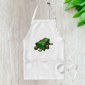 Stapel geld met munten geld standaard schort