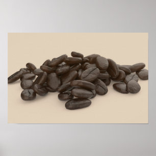 Stapel geroosterde koffiebonen poster