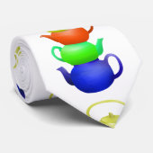 Stapel geschilderde theepotten stropdas (Opgerold)