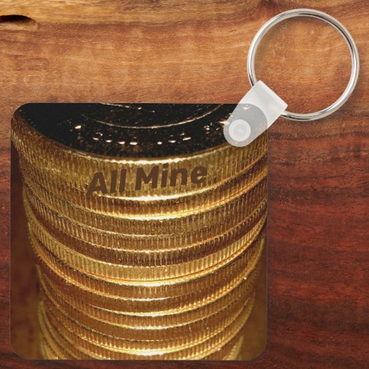 Stapel Gold Coins Keys tot succes Sleutelhanger (Achterkant)