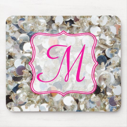 Stapel Initiaal Muismat Glitter Monogram (Voorkant)