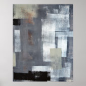 'Stapel it Up' Grey and Green Abstract Art Poster (Voorkant)