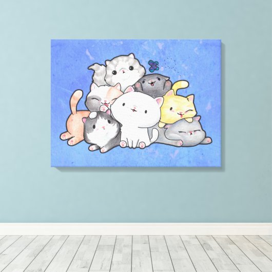 Stapel Kittens Canvas Afdruk (Insitu (Houten vloer))