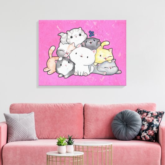 Stapel Kittens Canvas Afdruk (Insitu (Woonkamer))