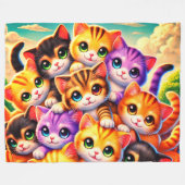 Stapel Kittens Fleece Deken (Voorkant (Horizontaal))
