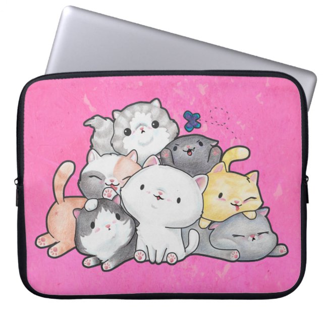 Stapel Kittens Laptop Sleeve (Voorkant)