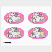 Stapel Kittens Ovale Sticker (Vel)
