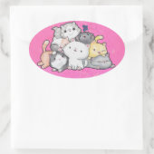 Stapel Kittens Ovale Sticker (Tas)