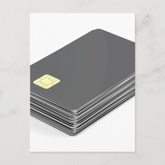 Stapel met blanco plastic kaarten met chip (Voorkant)