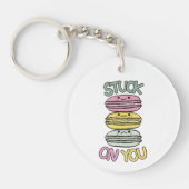 Stapel met cute kawaii macarons sleutelhanger (Voorkant)