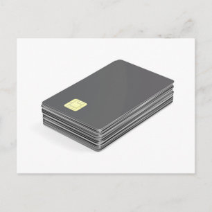 Stapel met lege plastic kaarten met spaander