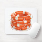 Stapel met vier reddingsboeien muismat (Met muis)