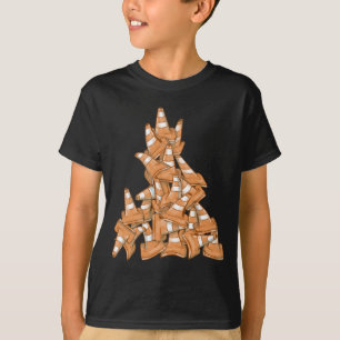 Stapel oranje wegkegels t-shirt