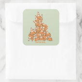 Stapel oranje wegkegels vierkante sticker (Tas)