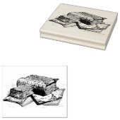 Stapel oude boeken rubberen kunststempel rubberstempel (Gestempeld)