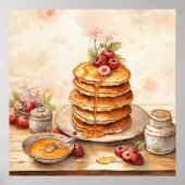 Stapel Pannenkoeken Retro Keuken Wandkunst Poster (Voorkant)