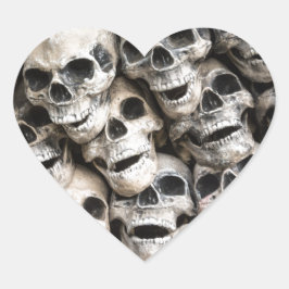 stapel schedels hart sticker