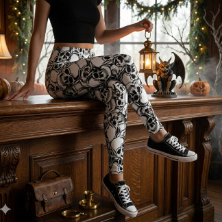 Stapel Schedels Rode Oog ID222 Leggings