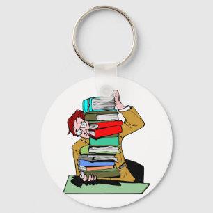stapel schoolboeken sleutelhanger