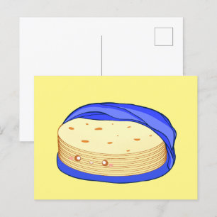 Stapel van bloem tortilla's briefkaart