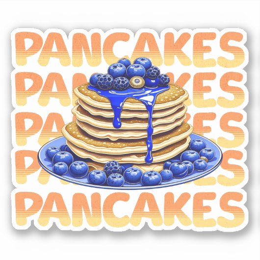 Stapel van Blueberry Pannenkoeken Sticker (Voorkant)