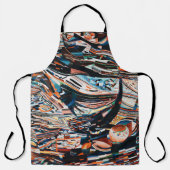 Stapel van bruine en blauwe houten bootplank schort (Voorkant)