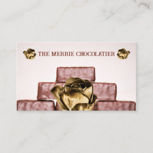 Stapel van Chocolade Bars Candymaker Visitekaartje