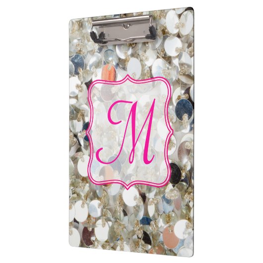 Stapel van Glitter Monogram Initiaal Clip Board Klembord (Links)
