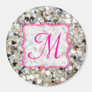 Stapel van Glitter Monogram Initiaal Magnet Magneet