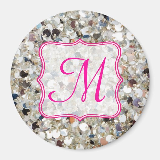 Stapel van Glitter Monogram Initiaal Magnet Magneet (Voorkant)