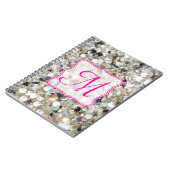 Stapel van Glitter Monogram Initiaal Notitieboek (Linkerzijde)