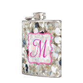 Stapel van Glitter Monogram Whiskey Flask Heupfles (Links)