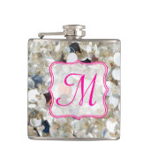 Stapel van Glitter Monogram Whiskey Flask Heupfles (Voorkant)