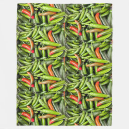 Stapel van groene pittige paprika's fleece deken