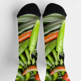 Stapel van groene pittige paprika's sokken