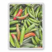 Stapel van groene pittige paprika's sticker (Voorkant)