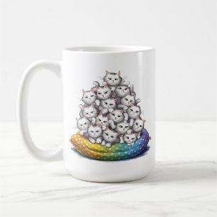 Stapel van kitty katten grappige Schattigee katten Koffiemok
