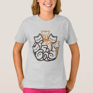 Stapel van kitty katten grappige Schattigee katten T-shirt