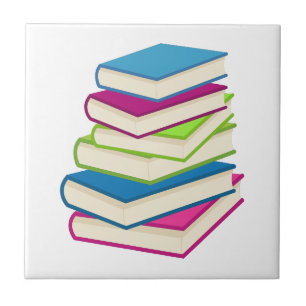 Stapel van kleurrijke boeken tegeltje
