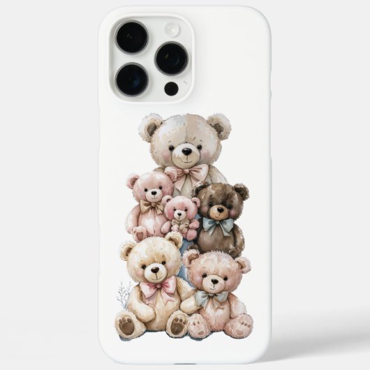 Stapel van knuffelige teddyberen Case-Mate iPhone case (Achterkant)