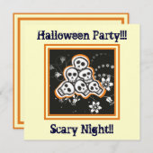 Stapel van schattige schedels Halloween aangepaste Kaart (Voorkant / Achterkant)