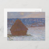 Stapel van tarwe (Sneeuw Effect, Overcast Dag) (18 Briefkaart (Voorkant / Achterkant)