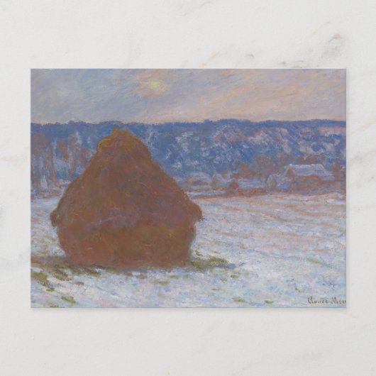 Stapel van tarwe (Sneeuw Effect, Overcast Dag) (18 Briefkaart (Voorkant)