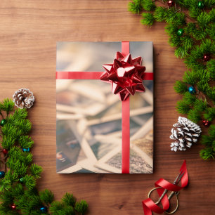 Stapel vintagefoto's cadeaupapier
