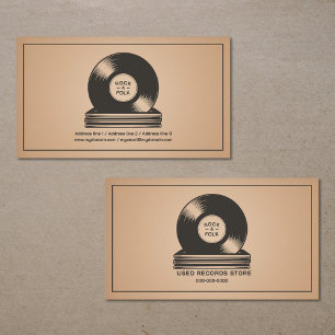 Stapel vinylplaten visitekaartje