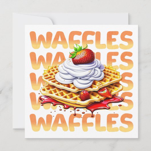 Stapel wafels bedekt met aardbeien (Voorkant)